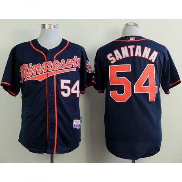 Minnesota Twins #54 Ervin Santana Navy Blue Altern...