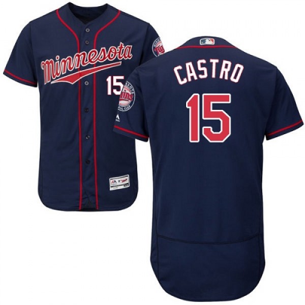 Minnesota Twins #15 Jason Castro Navy Blue Flexbas...