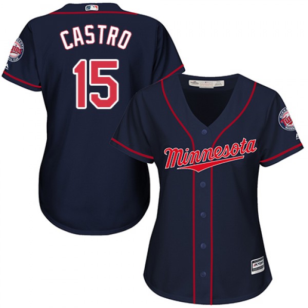 Minnesota Twins #15 Jason Castro Navy Blue Alterna...