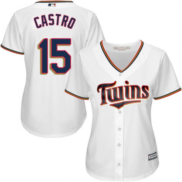 Minnesota Twins #15 Jason Castro White Home Women&...