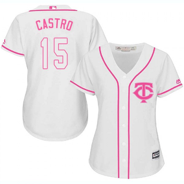 Minnesota Twins #15 Jason Castro White/Pink Fashio...