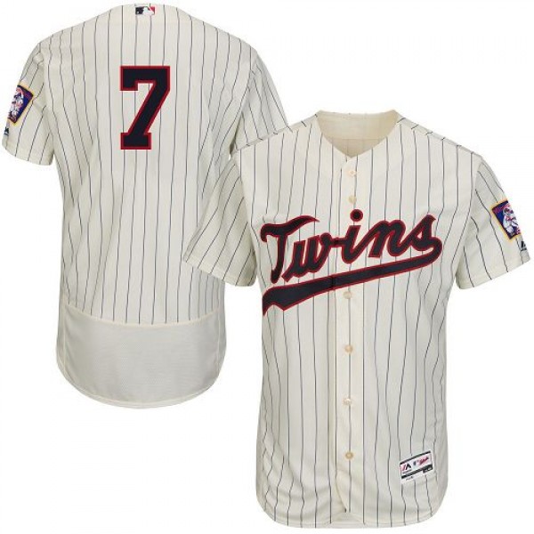 Minnesota Twins #7 Joe Mauer Cream Strip Flexbase ...