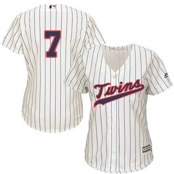 Minnesota Twins #7 Joe Mauer Cream Strip Alternate...