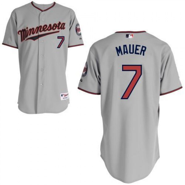 Minnesota Twins #7 Joe Mauer Grey Stitched Youth M...