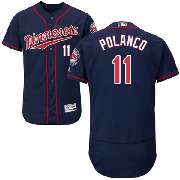 Minnesota Twins #11 Jorge Polanco Navy Blue Flexba...