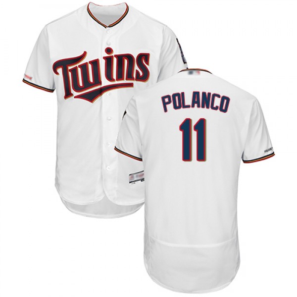 Minnesota Twins #11 Jorge Polanco White Flexbase A...