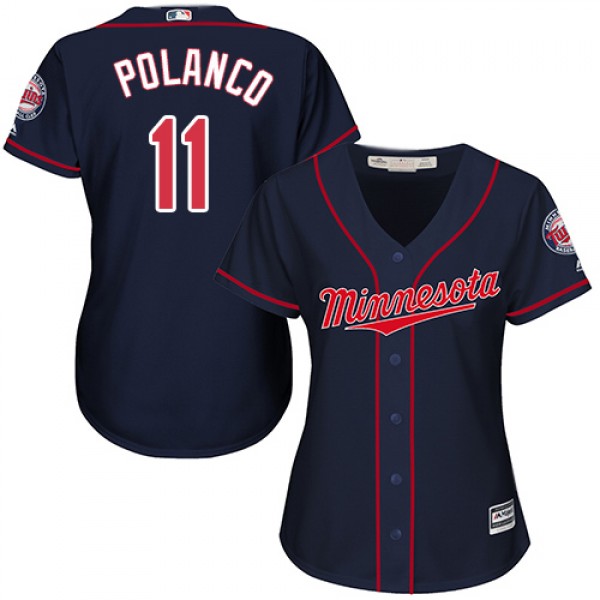 Minnesota Twins #11 Jorge Polanco Navy Blue Altern...