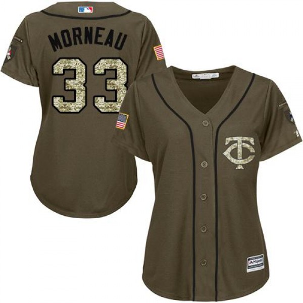 Minnesota Twins #33 Justin Morneau Green Salute to...