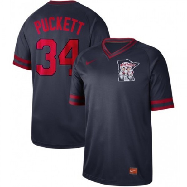 Nike Minnesota Twins #34 Kirby Puckett Navy Authen...