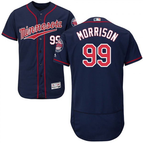 Minnesota Twins #99 Logan Morrison Navy Blue Flexb...