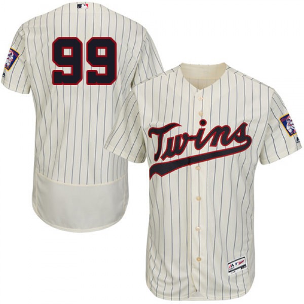 Minnesota Twins #99 Logan Morrison Cream Strip Fle...