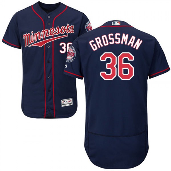 Minnesota Twins #36 Robbie Grossman Navy Blue Flex...