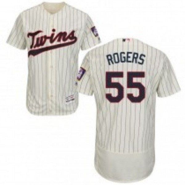 Minnesota Twins #55 Taylor Rogers Cream Strip Flex...