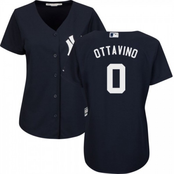 New York Yankees #0 Adam Ottavino Navy Women'...