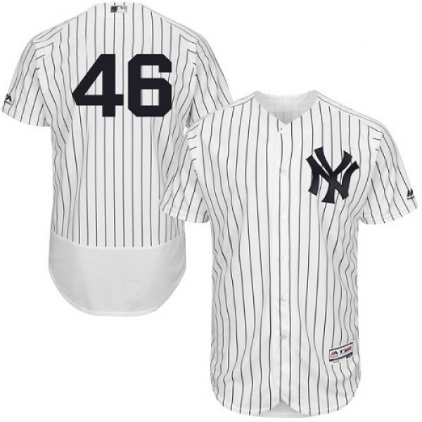 New York Yankees #46 Andy Pettitte White Strip Fle...