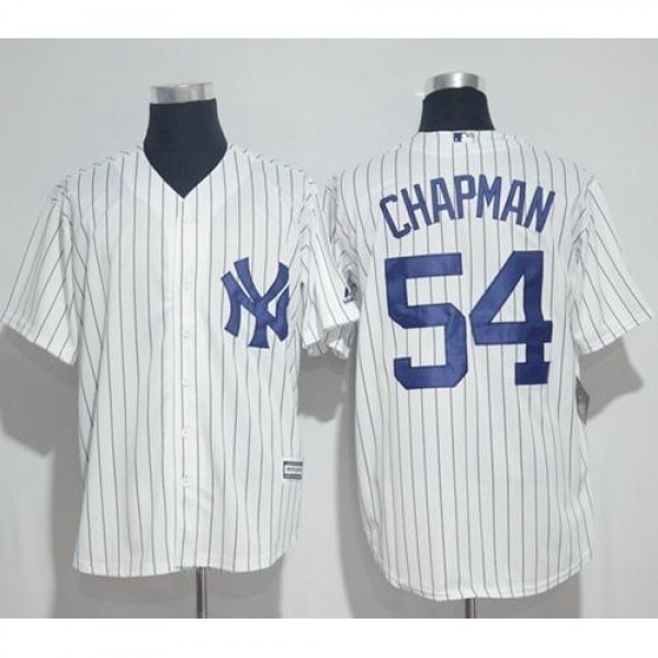 New York Yankees #54 Aroldis Chapman White Strip N...