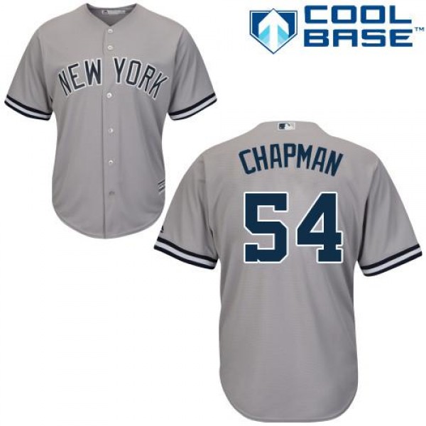 New York Yankees #54 Aroldis Chapman Grey Road Sti...