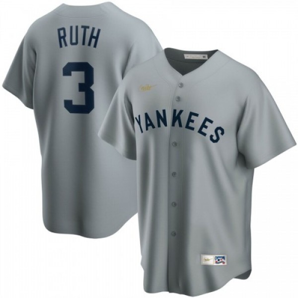 New York New York Yankees #3 Babe Ruth Nike Road C...