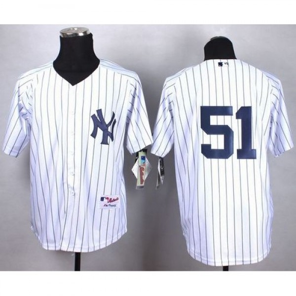 New York Yankees #51 Bernie Williams White Cool Ba...