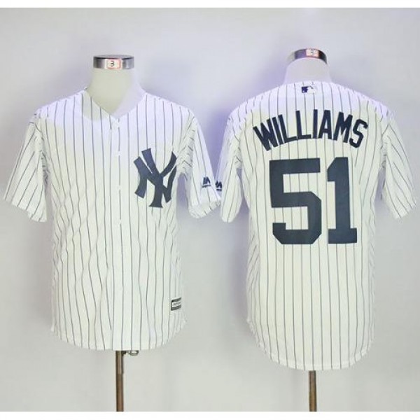 New York Yankees #51 Bernie Williams White Strip N...