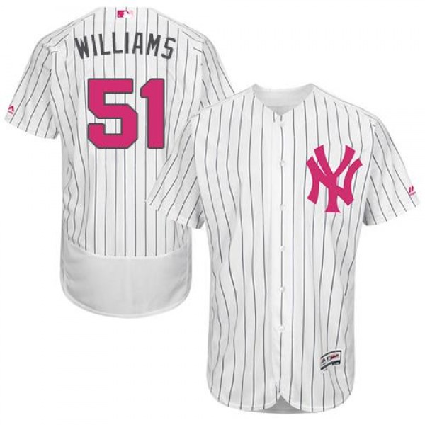 New York Yankees #51 Bernie Williams White Strip F...