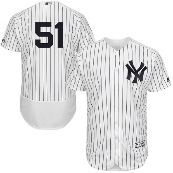 New York Yankees #51 Bernie Williams White Strip F...