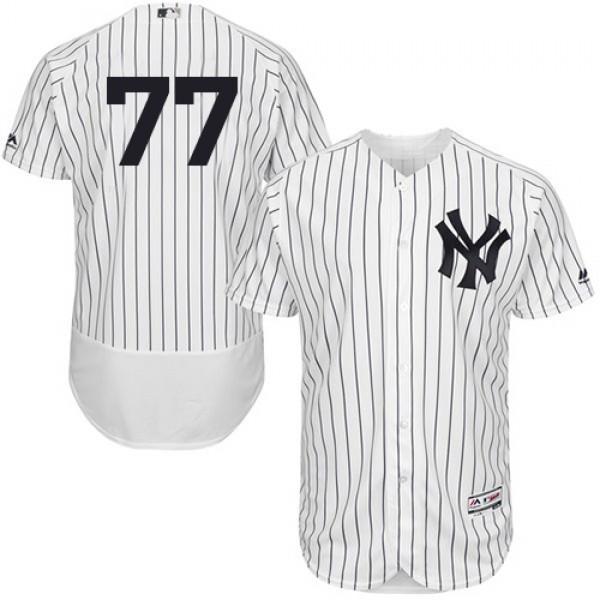 New York Yankees #77 Clint Frazier White Strip Fle...