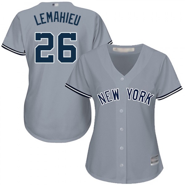 New York Yankees #26 DJ LeMahieu Grey Road Women&#...