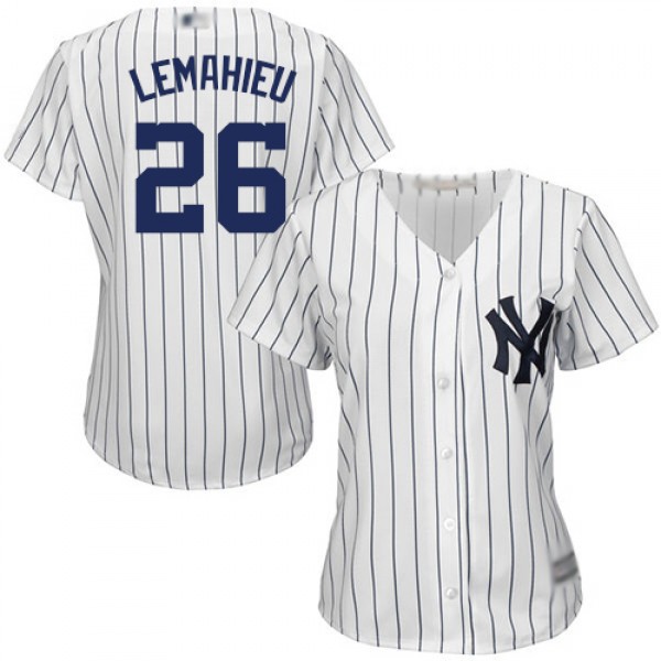 New York Yankees #26 DJ LeMahieu White Strip Home ...