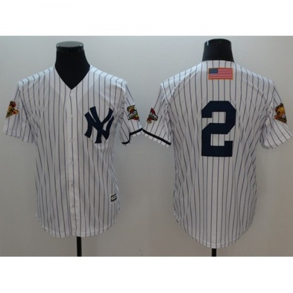 New York Yankees #2 Derek Jeter White Strip New Co...