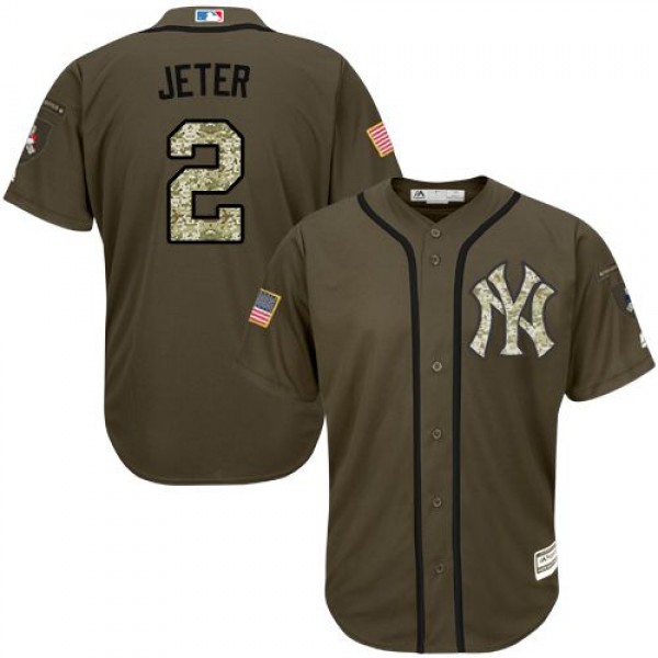 New York Yankees #2 Derek Jeter Green Salute to Se...