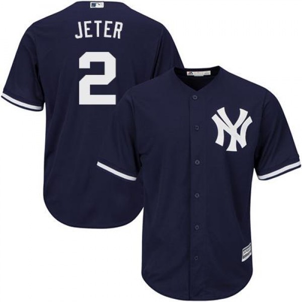 New York Yankees #2 Derek Jeter Navy blue Cool Bas...