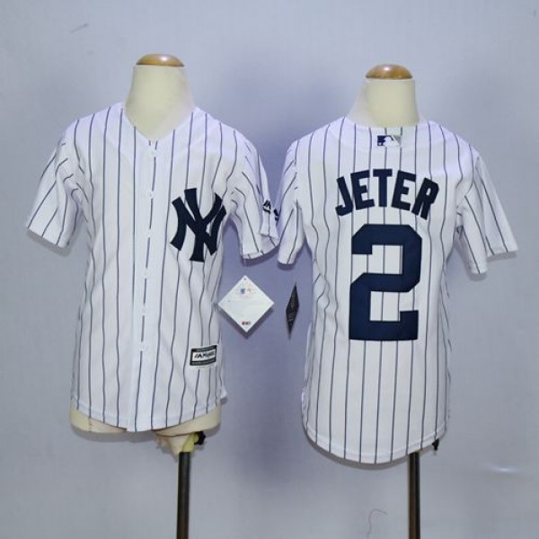 New York Yankees #2 Derek Jeter White Name Back St...