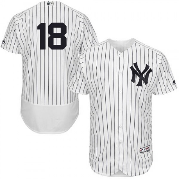 New York Yankees #18 Didi Gregorius White Strip Fl...