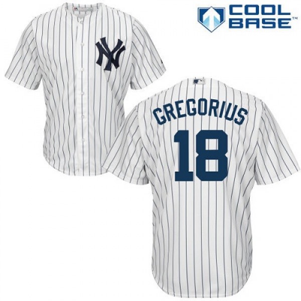 New York Yankees #18 Didi Gregorius White Strip Ne...