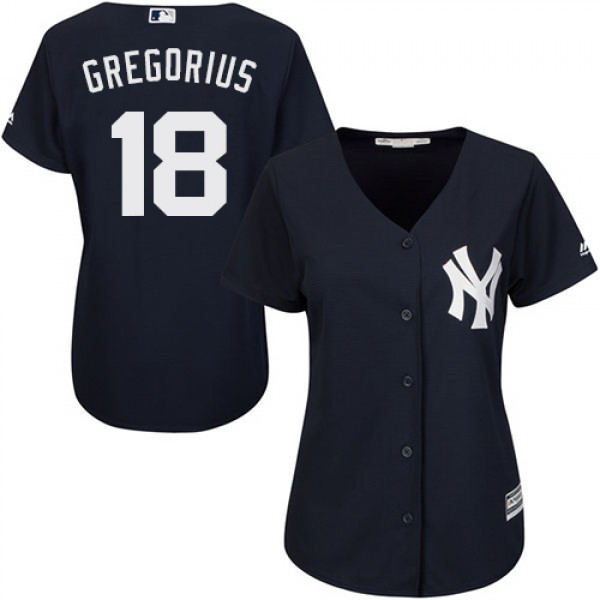 New York Yankees #18 Didi Gregorius Navy Blue Alte...