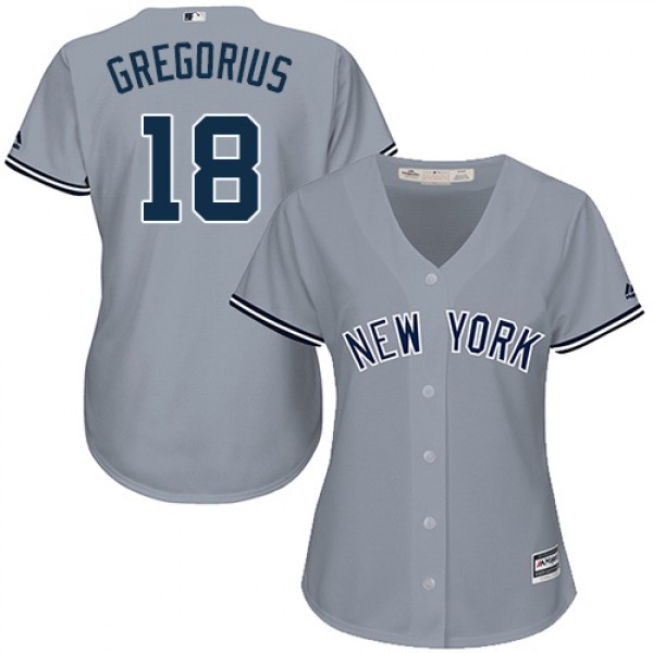 New York Yankees #18 Didi Gregorius Grey Road Wome...