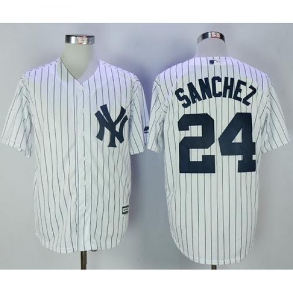 New York Yankees #24 Gary Sanchez White Strip New ...