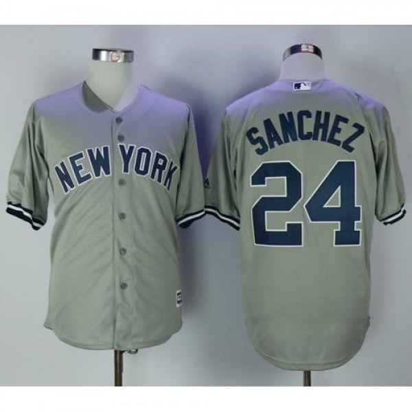 New York Yankees #24 Gary Sanchez Grey New Cool Ba...