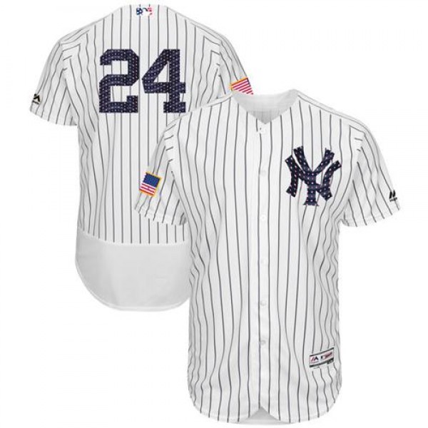 New York Yankees #24 Gary Sanchez White Strip Fash...