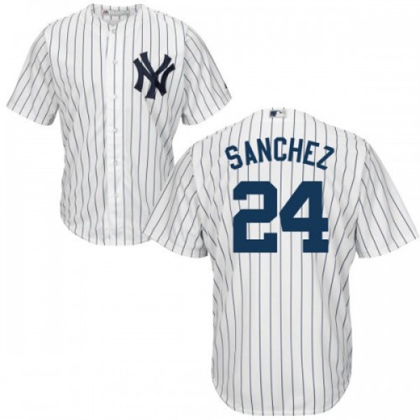 New York Yankees #24 Gary Sanchez White Home Stitc...