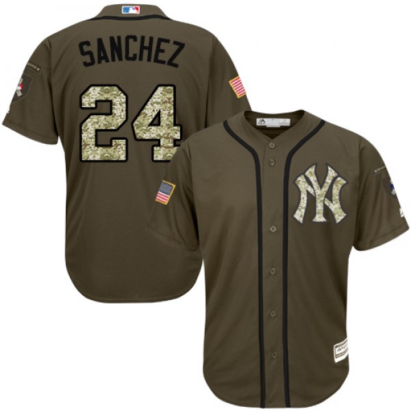 New York Yankees #24 Gary Sanchez Green Salute to ...