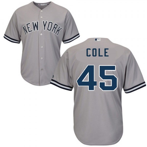 New York Yankees #45 Gerrit Cole Grey New Cool Bas...