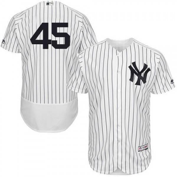 New York Yankees #45 Gerrit Cole White Strip Flexb...