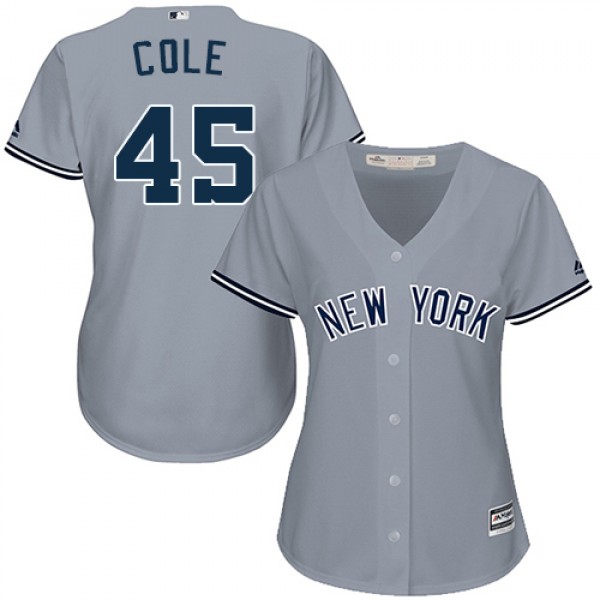 New York Yankees #45 Gerrit Cole Grey Road Women&#...