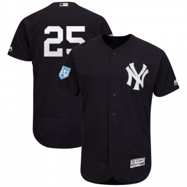 New York Yankees #25 Gleyber Torres Navy 2019 Spri...