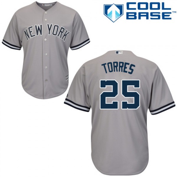 New York Yankees #25 Gleyber Torres Grey New Cool ...