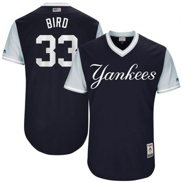 New York Yankees #33 Greg Bird Navy "Bird&quo...