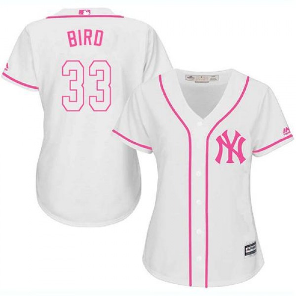 New York Yankees #33 Greg Bird White/Pink Fashion ...