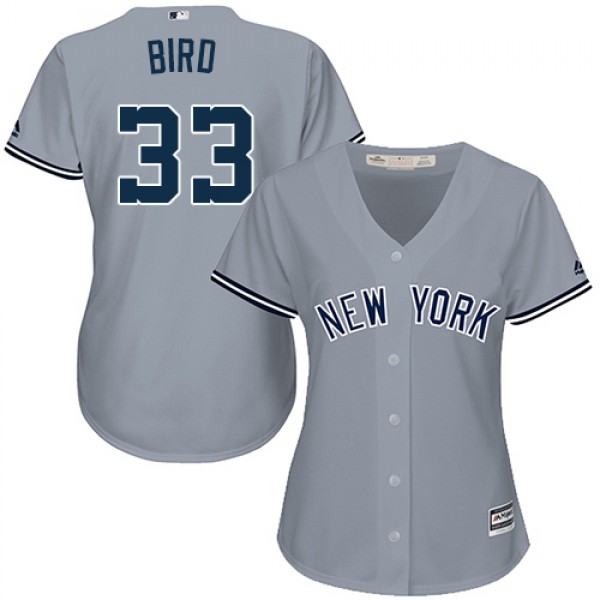 New York Yankees #33 Greg Bird Grey Road Women...